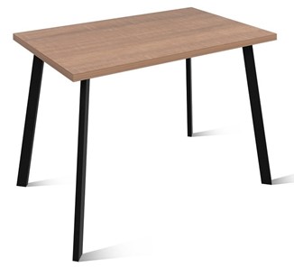 Обеденный стол Агат.2, Пластик Дуб натуральный/Черный матовый в Орске