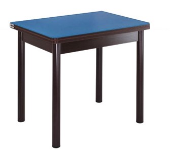 Кухонный пристенный стол СПА-01 СТ2, венге ЛДСП/стекло синие/38 прямые трубки крашеные коричневый в Оренбурге