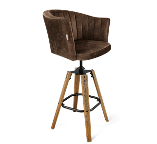 Барный стул SHT-ST42-1 / SHT-S93 (кофейный трюфель/браш.коричневый/черный муар) в Орске