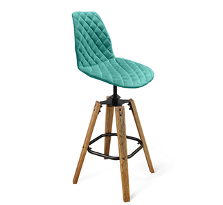 Барный стул SHT-ST29-С12/S93 (голубая лагуна/брашированный коричневый/черный муар) в Бузулуке