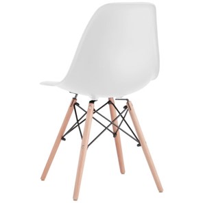 Комплект обеденных стульев 4 шт. BRABIX "Eames CF-010", пластик белый, опоры дерево/металл, 532630, 2033A в Орске