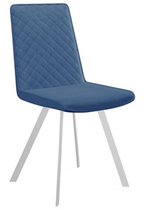 Обеденный стул 202, микровелюр B8 blue, ножки белые в Оренбурге