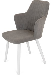 Обеденный стул Кубика Йорк, ноги белые круглые XXL (R38)/велюр T180 Светло-серый в Бузулуке