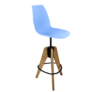 Барный стул SHT-ST29/S92 (голубой pan 278/брашированный коричневый/черный муар) в Бузулуке