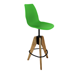 Барный стул SHT-ST29/S92 (зеленый ral 6018/брашированный коричневый/черный муар) в Бузулуке
