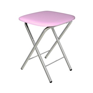 Кухонный табурет Складной СРП-013КВ (квадратное сиденье) Хром-Люкс. розовый в Бузулуке