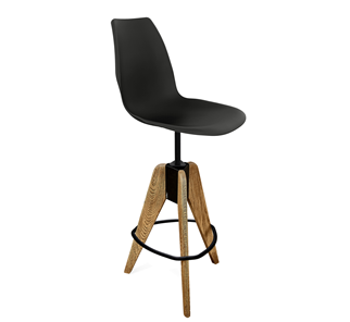 Барный стул SHT-ST29/S92 (черный/брашированный коричневый/черный муар) в Бузулуке