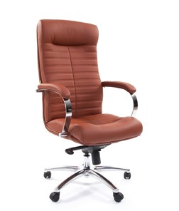 Кресло офисное CHAIRMAN 480 Экокожа Terra 111 (коричневая) в Бузулуке