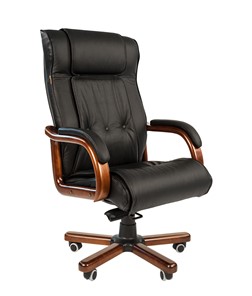 Кресло CHAIRMAN 653 кожа черная в Бузулуке