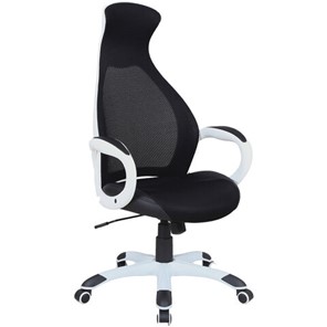 Кресло компьютерное Brabix Premium Genesis EX-517 (пластик белый, ткань/экокожа/сетка черная) 531573 в Орске