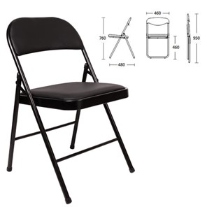 Офисный стул складной Brabix Golf Plus CF-003 Комфорт (черный каркас, кожзам черный) 531566 в Бузулуке