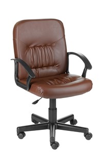 Кресло офисное Чат кожзам коричневый в Орске