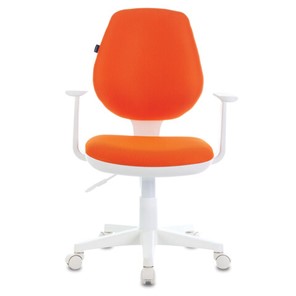 Кресло компьютерное Brabix Fancy MG-201W (с подлокотниками, пластик белый, оранжевое) 532410 в Бузулуке