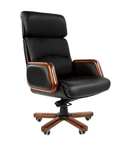 Офисное кресло CHAIRMAN 417 кожа черная в Бузулуке
