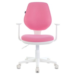 Кресло Brabix Fancy MG-201W (с подлокотниками, пластик белый, розовое) в Бузулуке