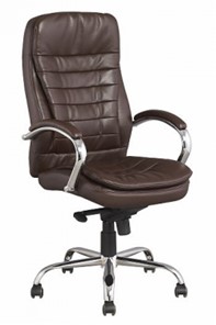 Компьютерное кресло J 9031-1 экокожа /хром, коричневый в Орске