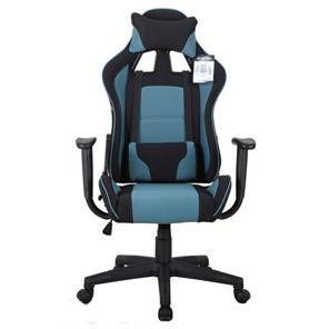 Компьютерное кресло Brabix GT Racer GM-100 (две подушки, ткань, черное/голубое) 531818 в Бузулуке