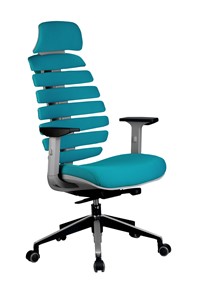 Офисное кресло Riva Chair SHARK (Лазурный/серый) в Орске