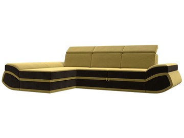 Угловой раскладной диван Лига-032 Желтый\коричневый (Микровельвет) в Оренбурге