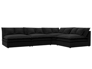 Угловой диван Лига-040, Черный (микровельвет) в Бузулуке