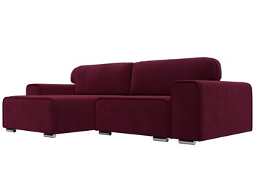 Угловой диван с оттоманкой Лига-029, Бордовый (Микровельвет) в Бузулуке