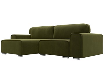 Угловой диван с оттоманкой Лига-029, Зеленый (Микровельвет) в Бузулуке