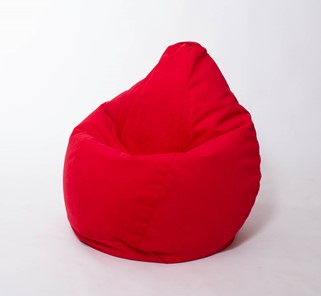 Кресло-мешок Груша большое, велюр однотон, красное в Орске