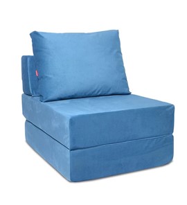 Бескаркасное кресло Окта, велюр синий в Бузулуке