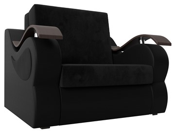 Кресло-кровать Меркурий (60), Черный\Черный (Велюр\Экокожа) в Орске