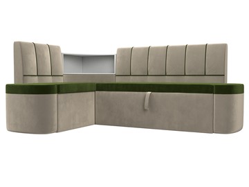 Кухонный диван Тефида, Зеленый\Бежевый (Микровельвет) в Бузулуке