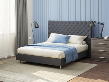 Двуспальная кровать Paris Boxspring Standart 200х200, Рогожка (Savana Grey (серый)) в Оренбурге