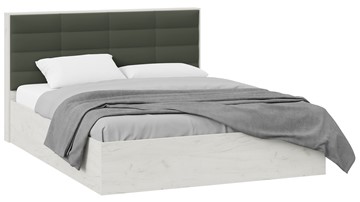 Кровать 2-спальная Агата тип 1 (Дуб крафт белый, Велюр Серый) в Оренбурге