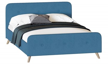 Кровать двуспальная Мебельград Сиерра 1800 (с подъемным механизмом и коробом) Аура голубой в Бузулуке