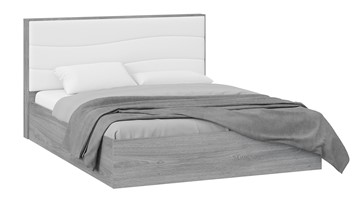 Кровать с мягким изголовьем Миранда тип 1 (Дуб Гамильтон/Белый глянец) в Орске
