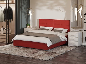 Кровать 2-х спальная Proson Neo 160х200, Велюр (Forest 13 Красный) в Орске