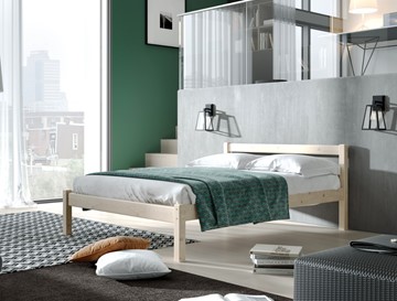 Кровать спальная Рино с опорными брусками 160х200 массив сосны, без покрытия в Оренбурге