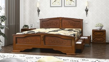 Кровать с выкатными ящиками Елена (Орех) 140х200 в Орске