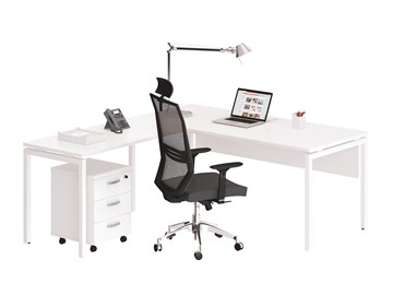 Офисный комплект мебели А4 (металлокаркас DUE) белый премиум / металлокаркас белый в Бузулуке