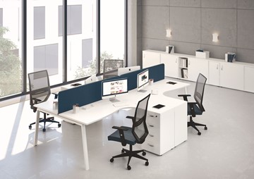 Комплект офисной мебели А4 (металлокаркас TRE) белый премиум / металлокаркас белый в Орске