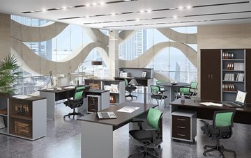 Офисный набор мебели IMAGO четыре рабочих места, стол для переговоров в Оренбурге