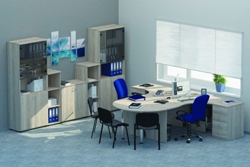 Офисный комплект мебели Twin для 2 сотрудников с совмещенными столами в Бузулуке