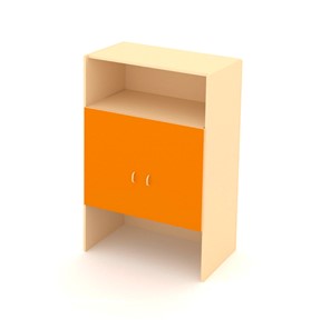 Распашной детский шкаф МГрупп ДШ-2М МДФ Беж+ Оранжевый в Бузулуке