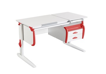 Детский стол-трансформер 1/75-40 (СУТ.25) + Tumba 3  белый/белый/Красный в Бузулуке