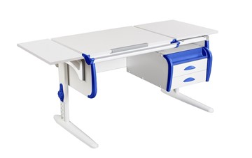 Детский стол-трансформер 1/75-40 (СУТ.25) + Polka_b 1/550 + Tumba 3 белый/белый/Синий в Бузулуке