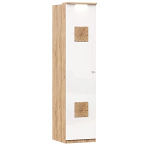 Шкаф одностворчатый с декор. накладками Фиджи 659.225, белый в Орске