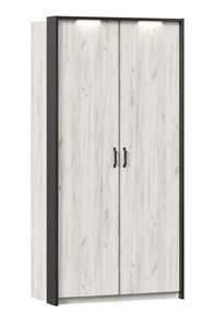 Шкаф 2х-дверный Техно с паспарту, Дуб крафт белый в Оренбурге