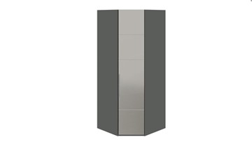 Распашной шкаф угловой Наоми с зеркальной правой дверью, цвет Фон серый, Джут СМ-208.07.07 R в Орске