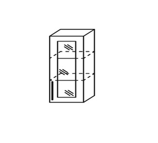Шкаф кухонный Марибель Мыло, настенный однодверный с полкой со вставкой из стекла 918*500*320 , ШНст 500/918 в Бузулуке