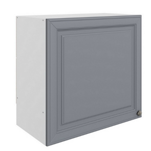 Кухонный шкаф Мишель под вытяжку L600 H566 (1 дв. гл.) эмаль (белый/серый) в Орске