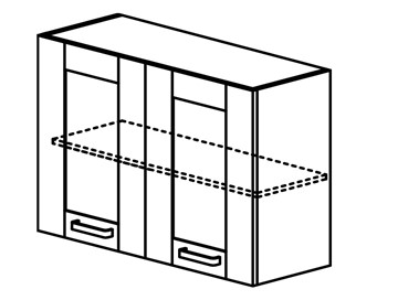 Шкаф кухонный Квадро настенный двухдверный с полкой 718*800*320 мм в Бузулуке